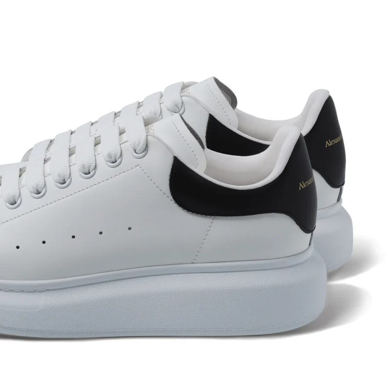 ALEXANDER MCQUEEN SUEDE-TRIMMED LEATHER EXAGGERATED-SOLE SNEAKERS-BLACK REPLICA