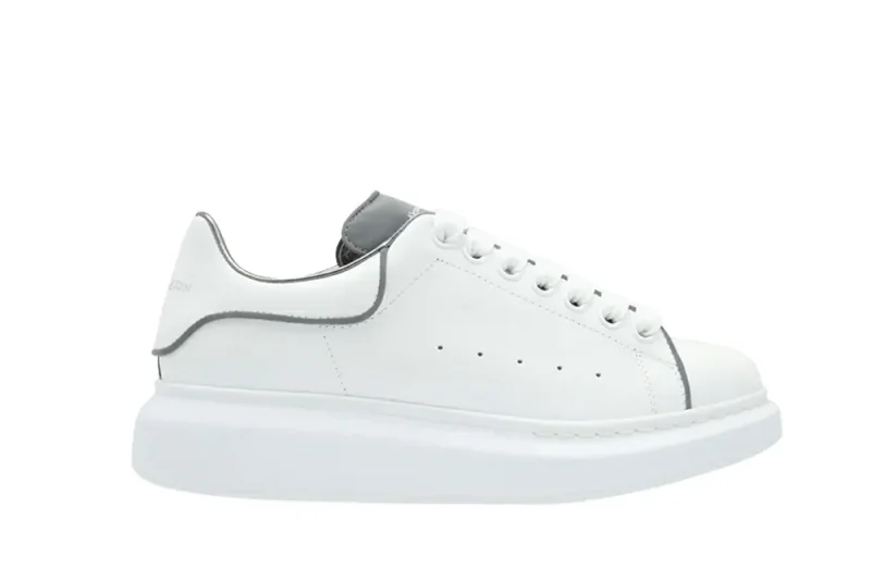 ALEXANDER MCQUEEN LEATHER PLATFORM TRAINERS SNEAKERS GRAY-WHITE REPLICA