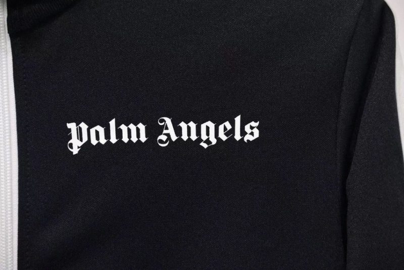 PALM ANGELS CHENILLE TRACK JACKET-BLACK