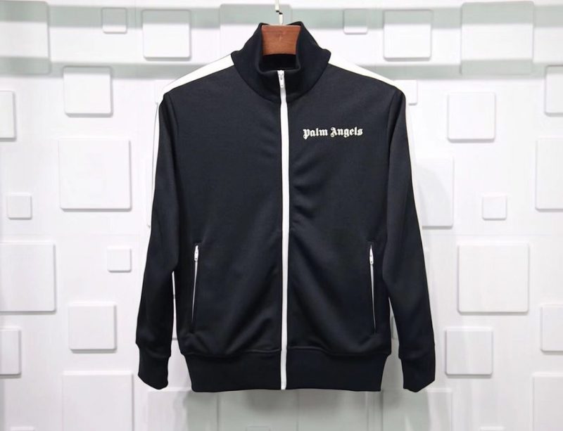 PALM ANGELS CHENILLE TRACK JACKET-BLACK