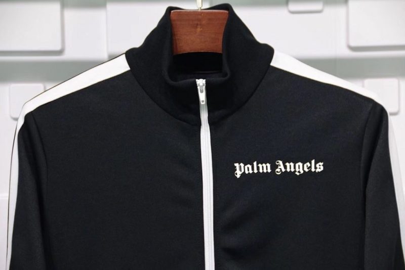 PALM ANGELS CHENILLE TRACK JACKET-BLACK