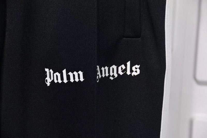 PALM ANGELS CHENILLE TRACK PANTS-BLACK