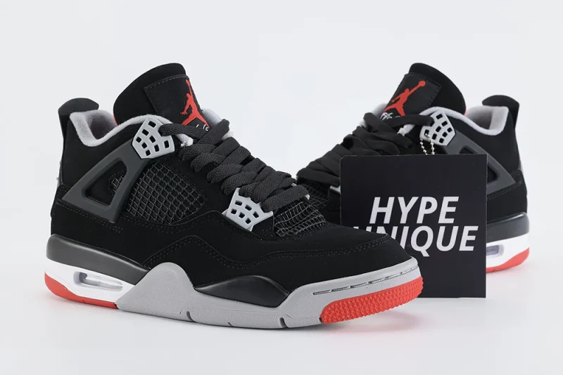 Air Jordan 4 Retro Bred Reps with HypeUnique logo