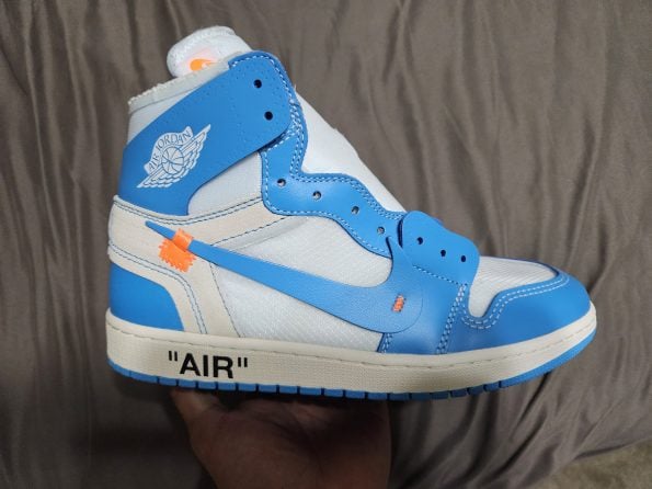 Fake air jordan 1 off white unc best sale