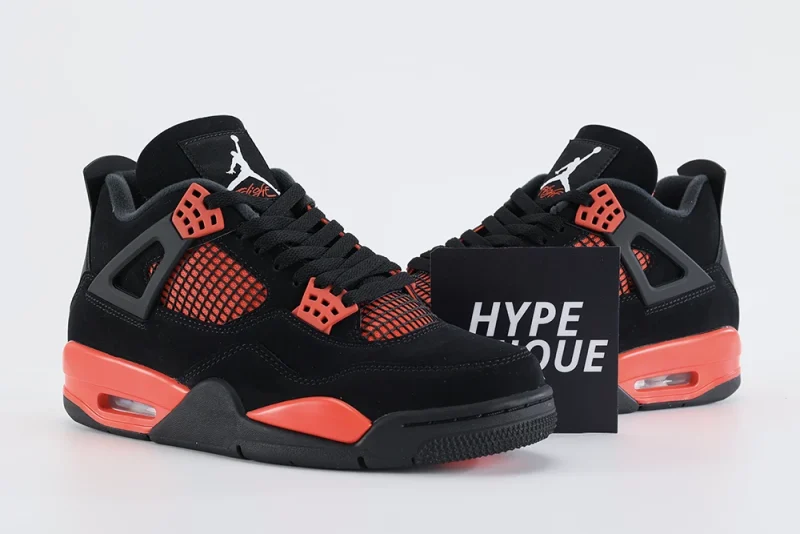 Jordan 4 Red Thunder Best Reps with hypeunique logo