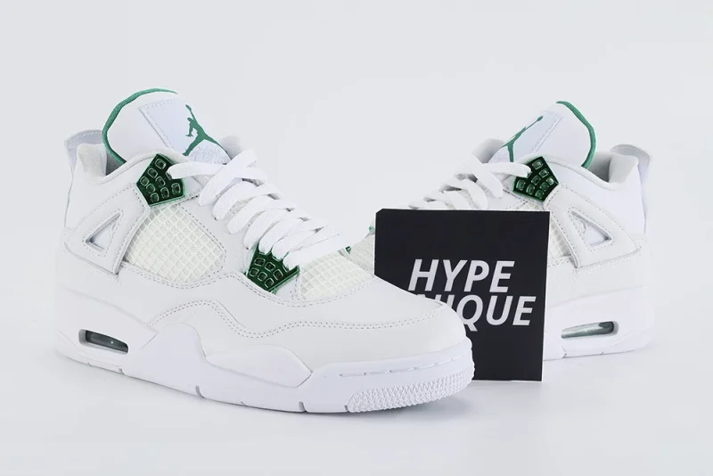 Jordan 4 Retro Metallic Green Replicas WIth HypeUNique logo