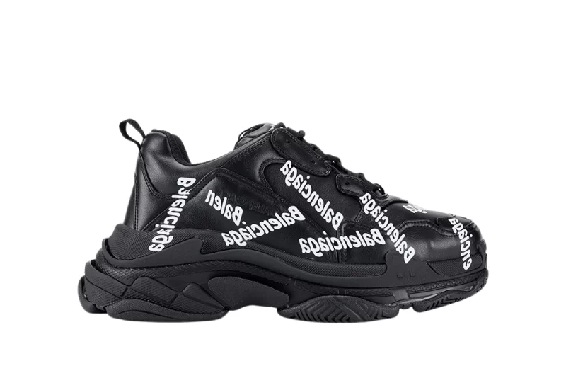 BALENCIAGA TRIPLE-S BLACK LOGO