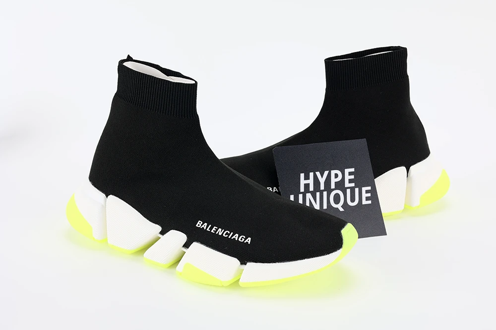 Balenciaga ] Speed 2LT BLACK/WHITE/FLUORESCENT GEEN