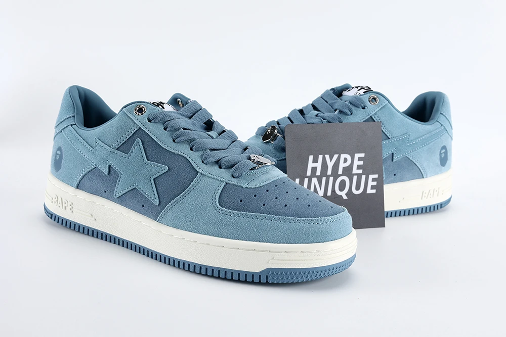 A Bathing Ape Bape Sta Blue Suede Reps