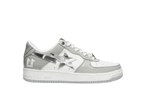 BapeSta White Leather Silver Logo AF 1