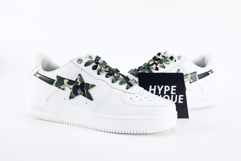 BapeSta Green Camouflage Logo 1:1 Quality Shoes