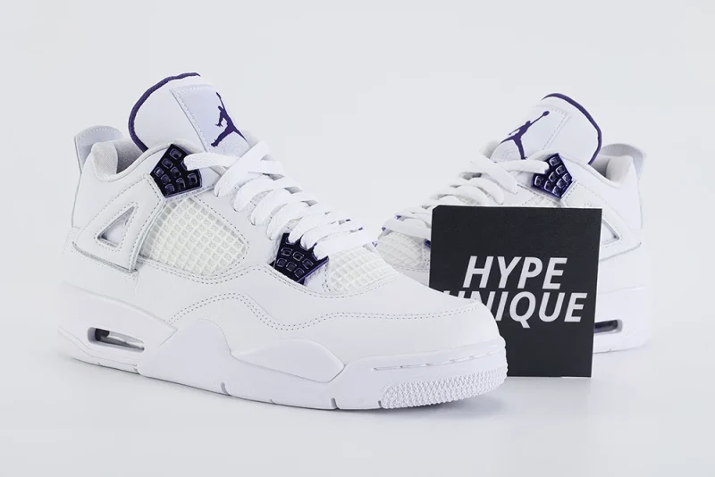 AIR JORDAN 4 RETRO 'PURPLE METALLIC' with hypeunique logo