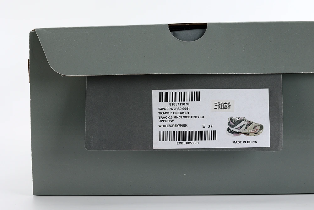 BALENCIAGA WHITE GRAY PINK TRACK SNEAKER BOX