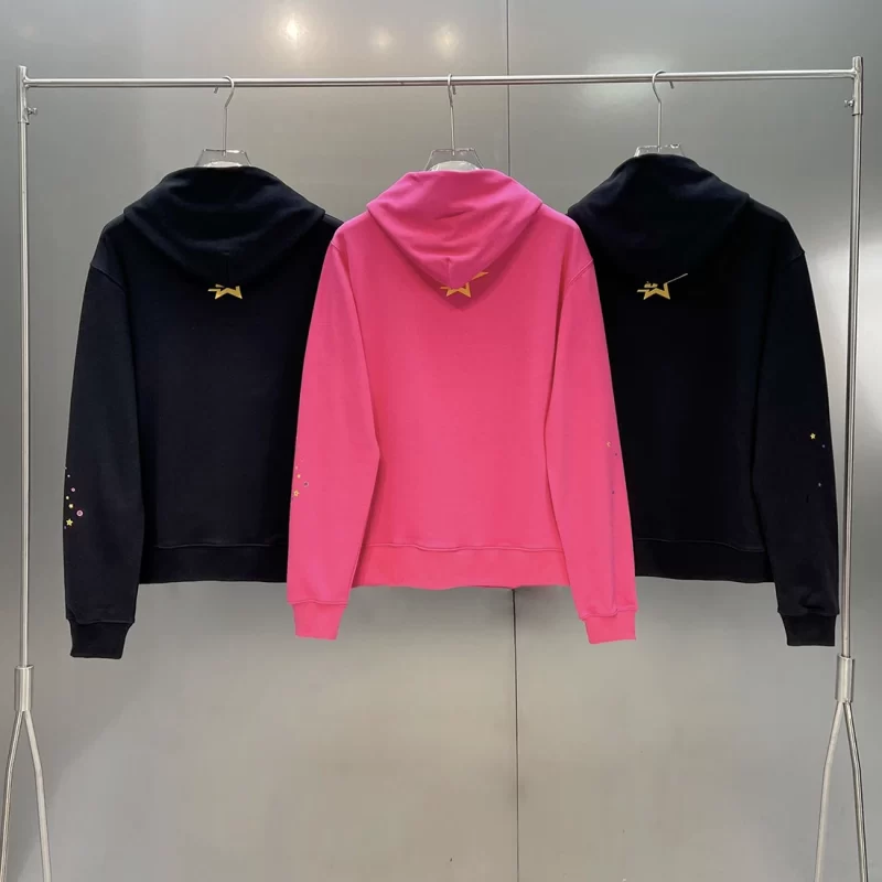 Sp5der Hoodie PInk and Black REps