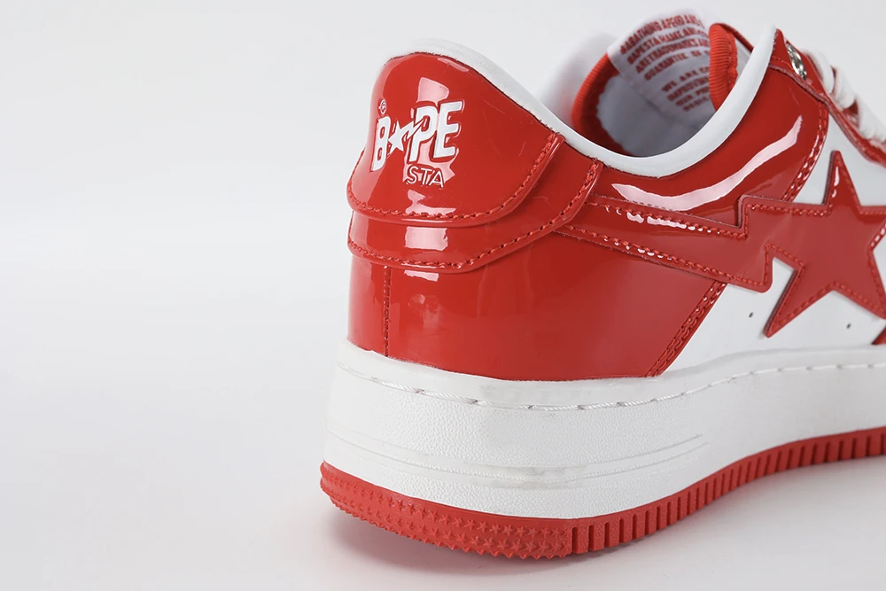 A Bathing Ape Bape Sta Patent Leather White Red Replica