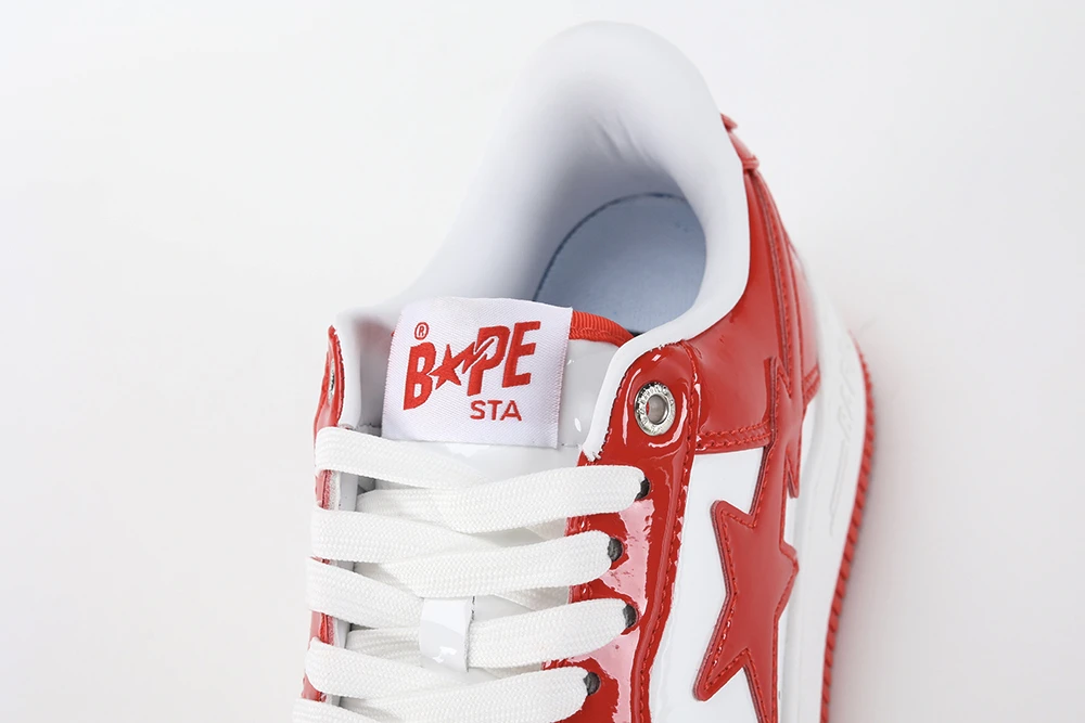 A Bathing Ape Bape Sta Patent Leather White Red Replica