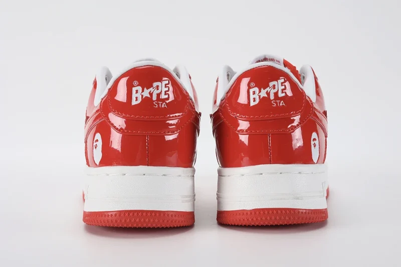 A Bathing Ape Bape Sta Patent Leather White Red Replica