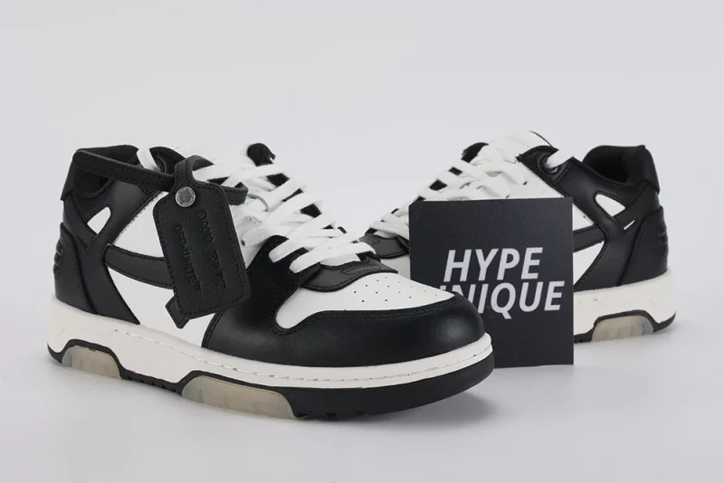 OFF-WHITE Out Of Office OOO Low Tops White Black White