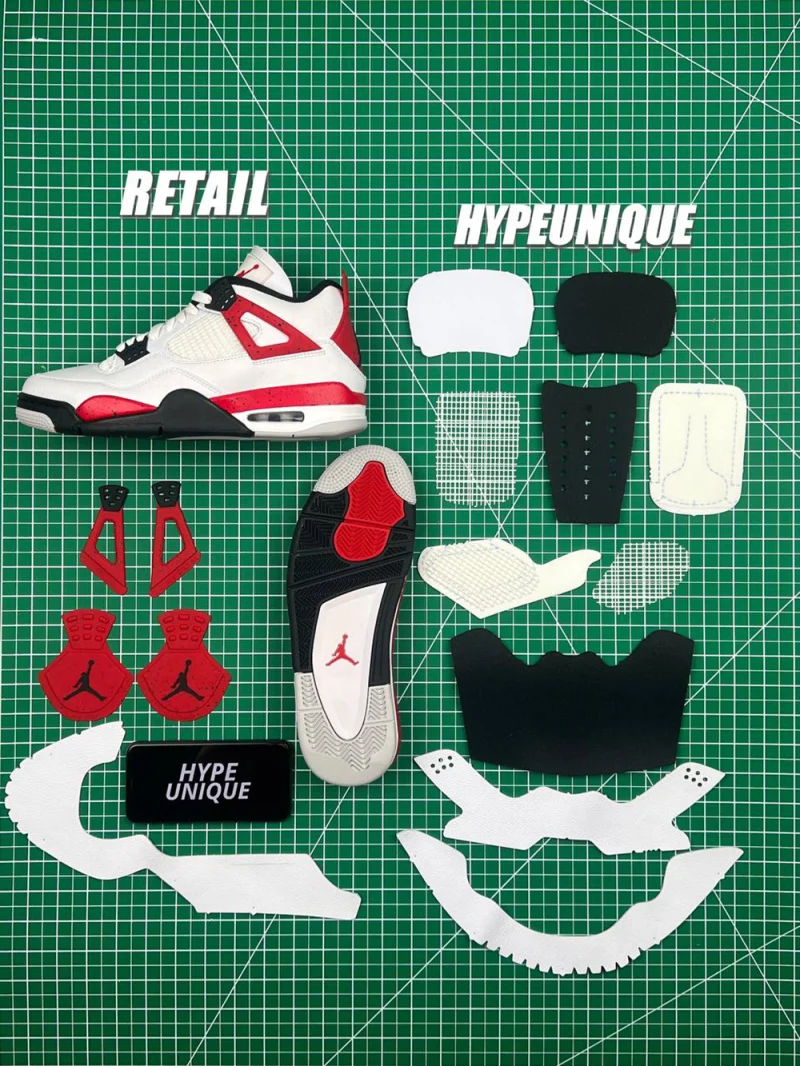 Jordan 4 Retro Red Cement Reps Vs retails