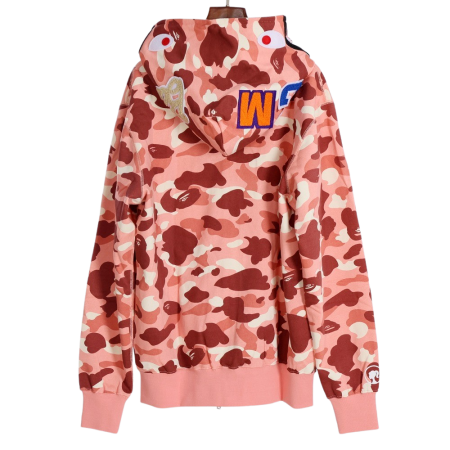 BAPE Color Camo Shark Full Zip Hoodie Light Pink