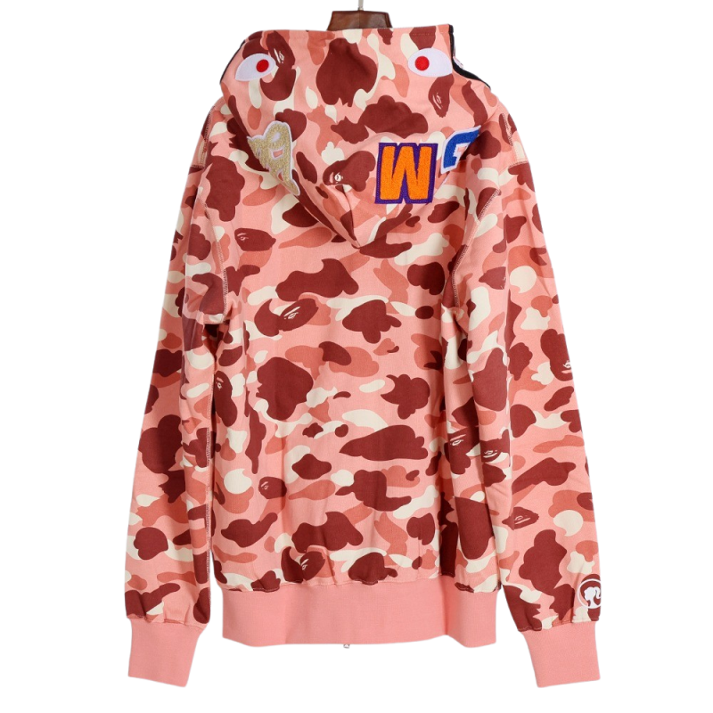 BAPE Color Camo Shark Full Zip Hoodie Light Pink