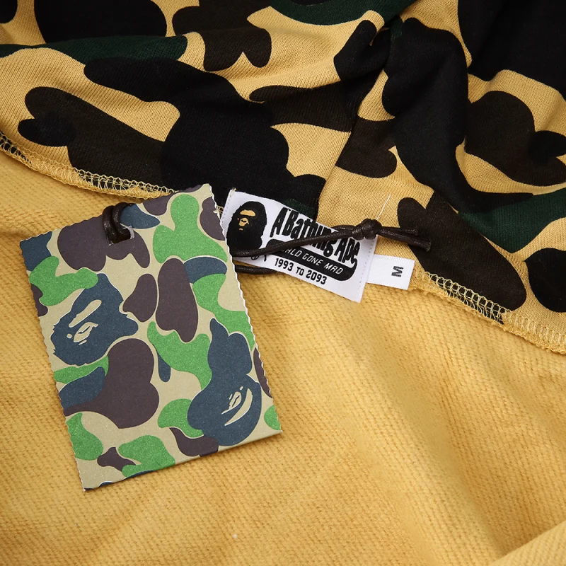 BAPE Sanrio Milo Hello Kitty Split Face 1st Camo Full Zip Hoodie Green/Yellow