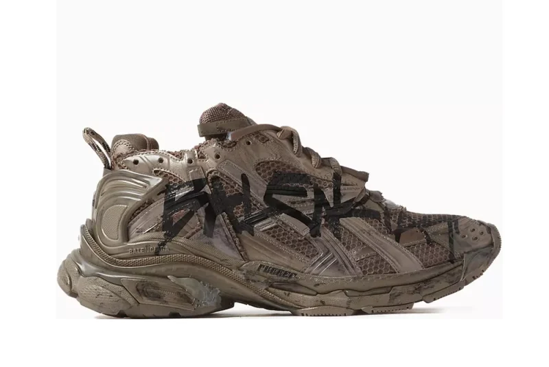 BALENCIAGA Graffiti Runner Sneakers in Mesh & Nylon