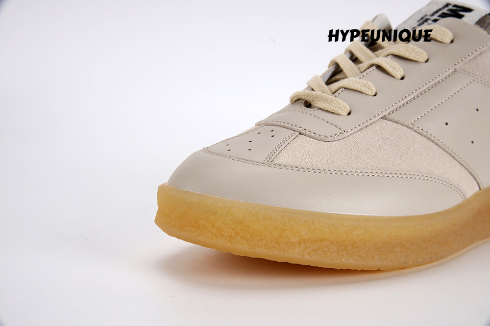 Maison Martin Margiela 6 Court Sneaker in Beige Leather1