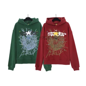 Sp5der Logo Hoodie 'Maroon' & HUNTER GREEN1