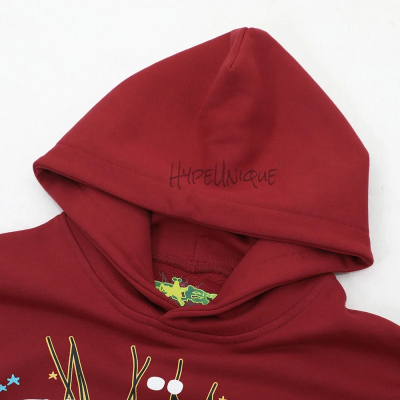 Sp5der Logo Hoodie 'Maroon' & HUNTER GREEN1