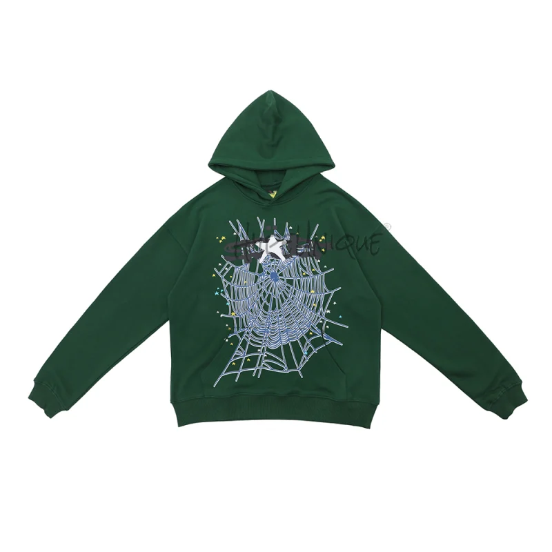 Sp5der Logo Hoodie 'Maroon' & HUNTER GREEN1