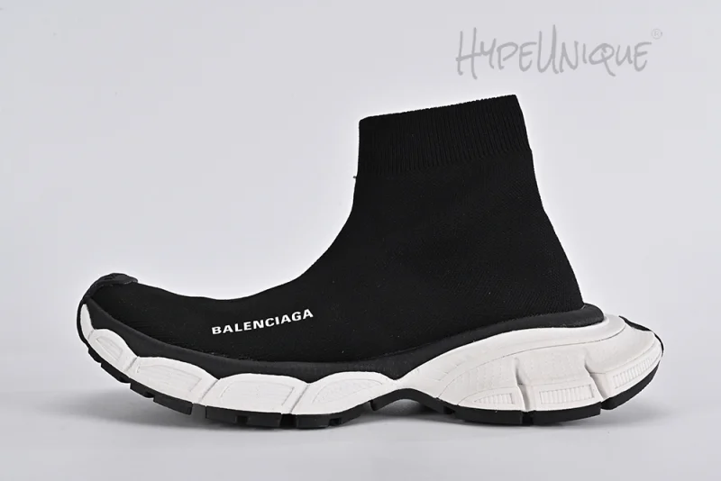 BALENCIAGA MEN'S 3XL SOCK RECYCLED KNIT SNEAKER IN BLACK