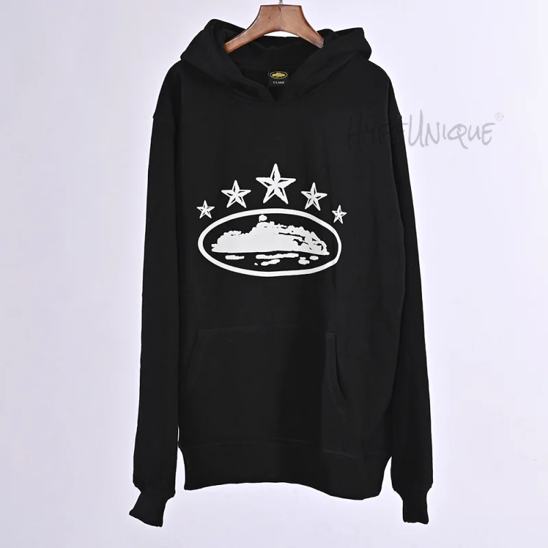 Corteiz 5 Starz Alcatraz Hoodie Black