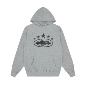 Corteiz 5 Starz Alcatraz Hoodie Gray Reps