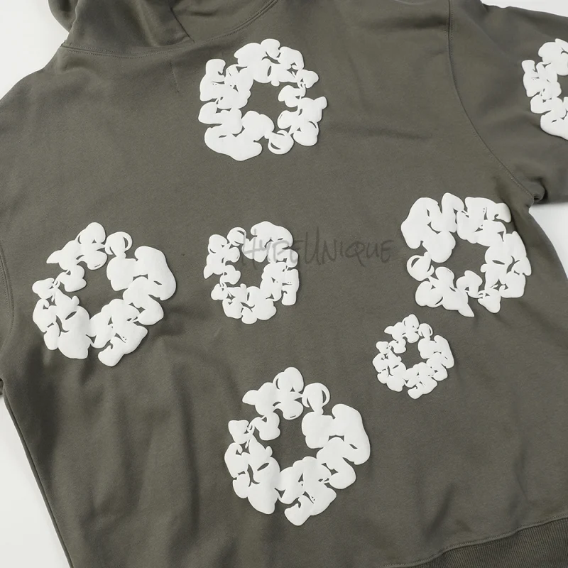 Denim Tears The Cotton Wreath Hoodie 'Dark Gray' 4