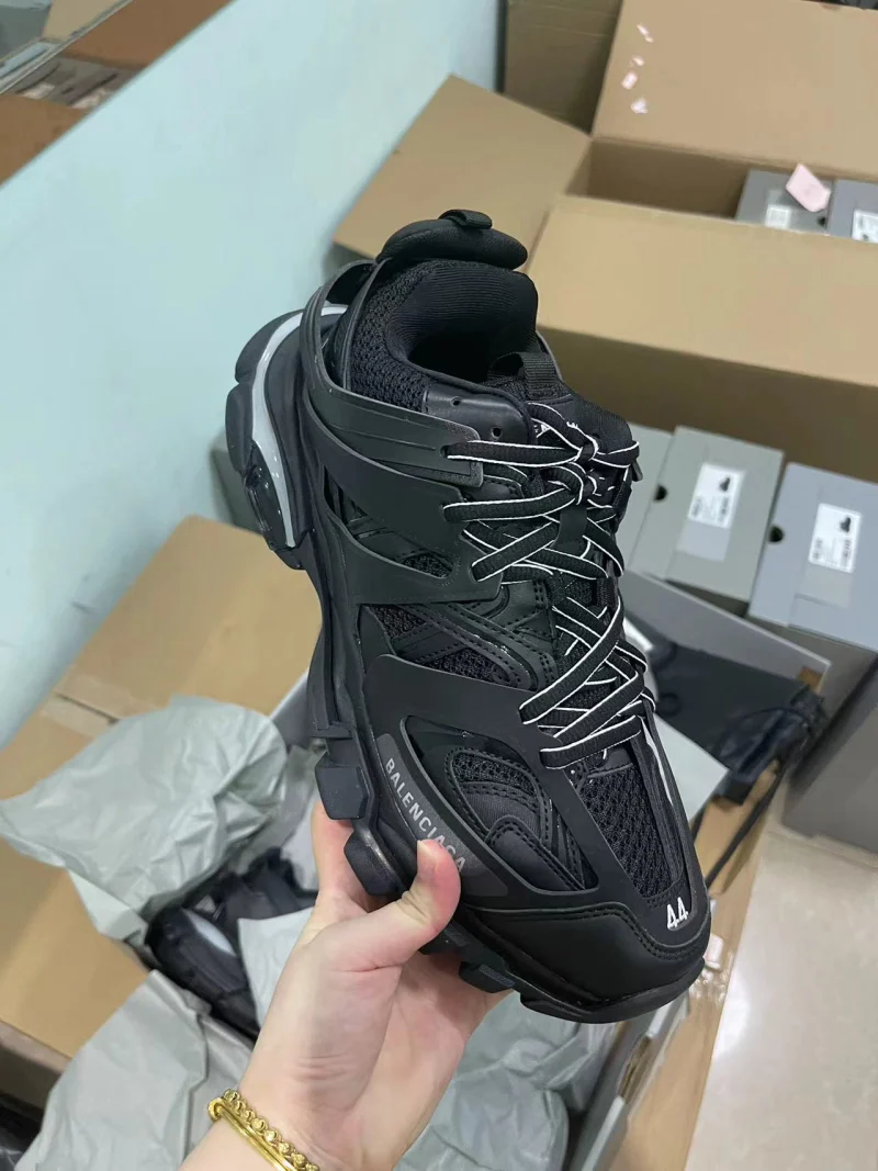 BALENCIAGA MEN'S TRACK LED SNEAKER IN BLACK