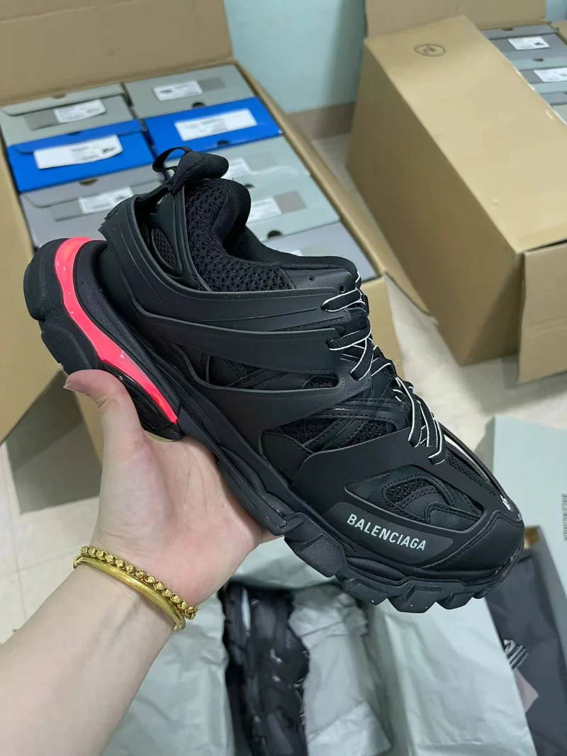 BALENCIAGA MEN'S TRACK LED SNEAKER IN BLACK