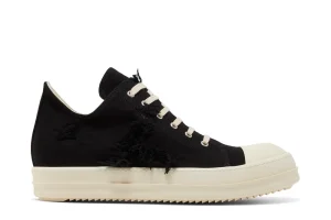 Rick Owens DRKSHDW Strobe Cotton Denim Slashed Low 'Black Milk'