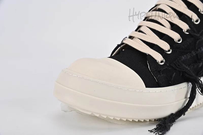 Rick Owens DRKSHDW Strobe Cotton Denim Slashed Low 'Black Milk'