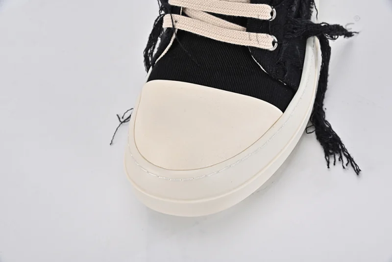 Rick Owens DRKSHDW Strobe Cotton Denim Slashed Low 'Black Milk'