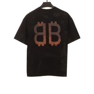 Balenciaga Distressed Crypto Print T-shirt Reps