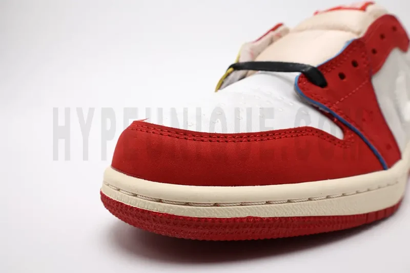 the red and white toe box