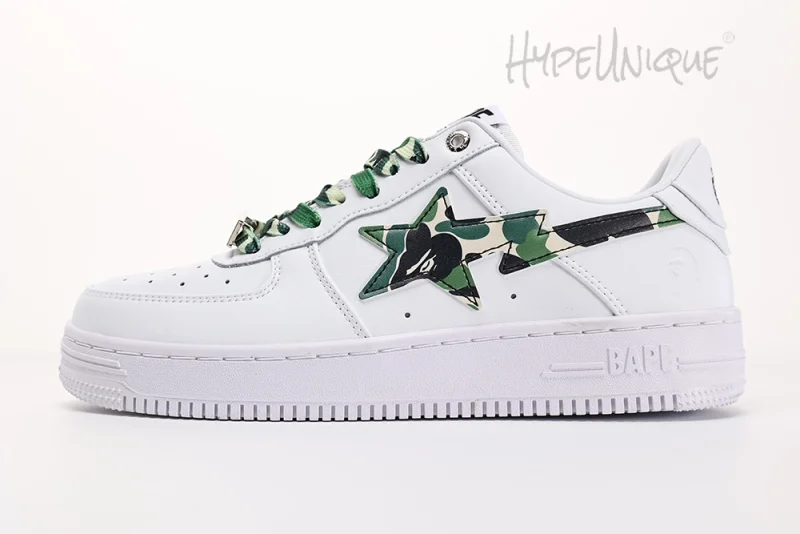 Bape Sta Low White ABC Camo Green Reps