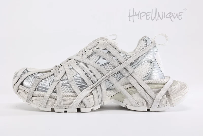 Balenciaga 3XL Chunky Mesh Sneakers Silver/White