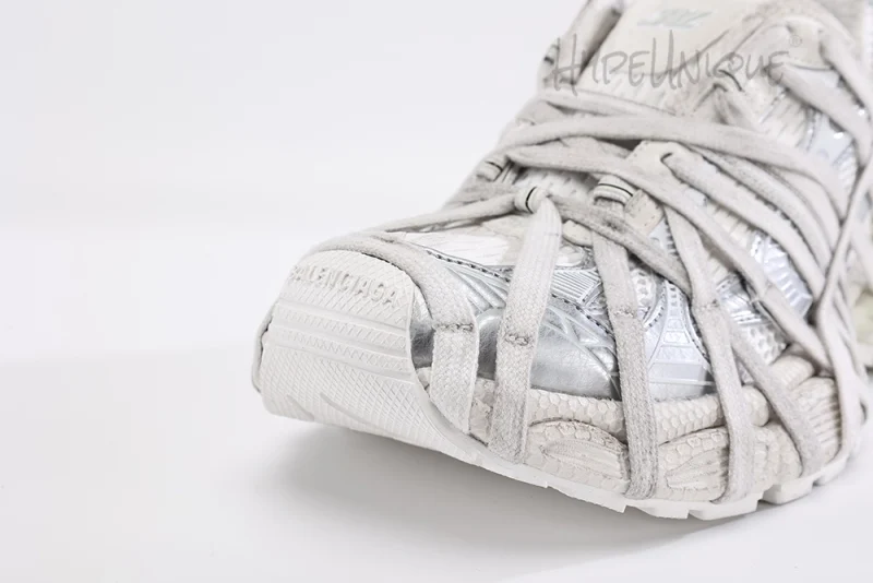 Balenciaga 3XL Chunky Mesh Sneakers Silver/White