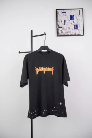 Balenciaga Metal Orange Logo T-Shirt