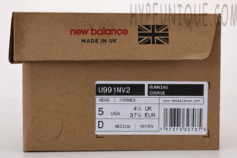 Unisex MADE in UK 991v2 box