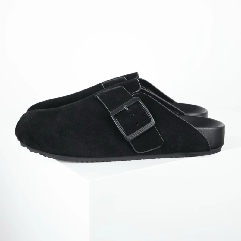 black Balenciaga Birkenstock Outdoor House Slipers