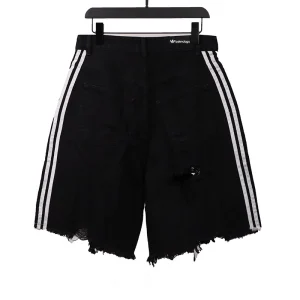 Balenciaga Ripped Denim Shorts