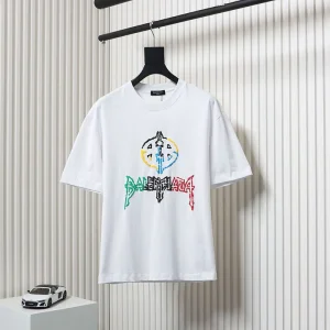 Balenciaga Colorful Letter Logo Printed T-shirt